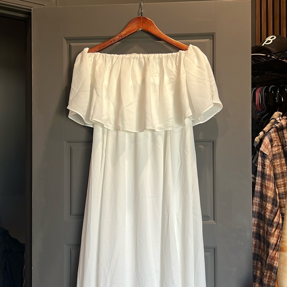 White flowing dress